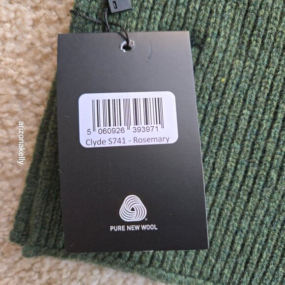 NWT Mackie Wool Ribbed Scarf Green Robert Mackie Scotland - Picture 8 of 8